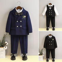 Boy Suits Suit Spring Autumn Plus Suede Birthday Gown Winter Ingléen Flowers Children Wedding Walk Show Children West Suit