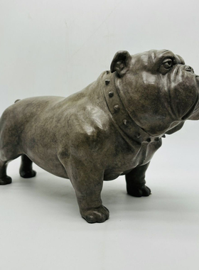 约2.4kg 观余艺术 斗牛犬狗摆件 硅青铜家居饰品 乔迁送礼 铜犬