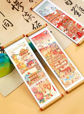 现货卷轴冰箱贴城市旅游纪念品创意精美磁性冰箱贴文创建筑物定制