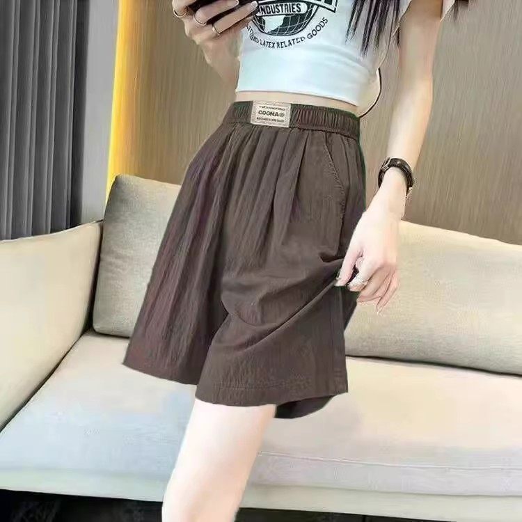 冰丝运动短裤女2025夏季新款百搭宽松阔腿山本裤子高腰休闲五分裤,淘宝优惠券,粉丝福利购,淘宝优惠卷