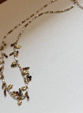 minicyber石榴石项链复古度假风