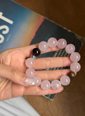 minicyber粉水晶串珠手链原创风