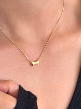 minicyberS925镀金蝴蝶结项链款