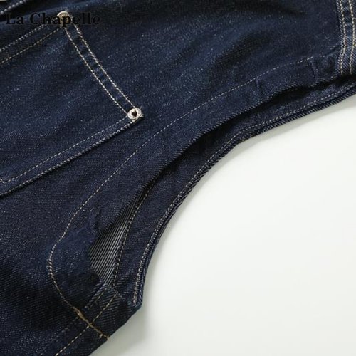 拉夏贝尔/La Chapelle复古休闲牛仔马甲女秋季新款无袖外穿上衣 - 图1