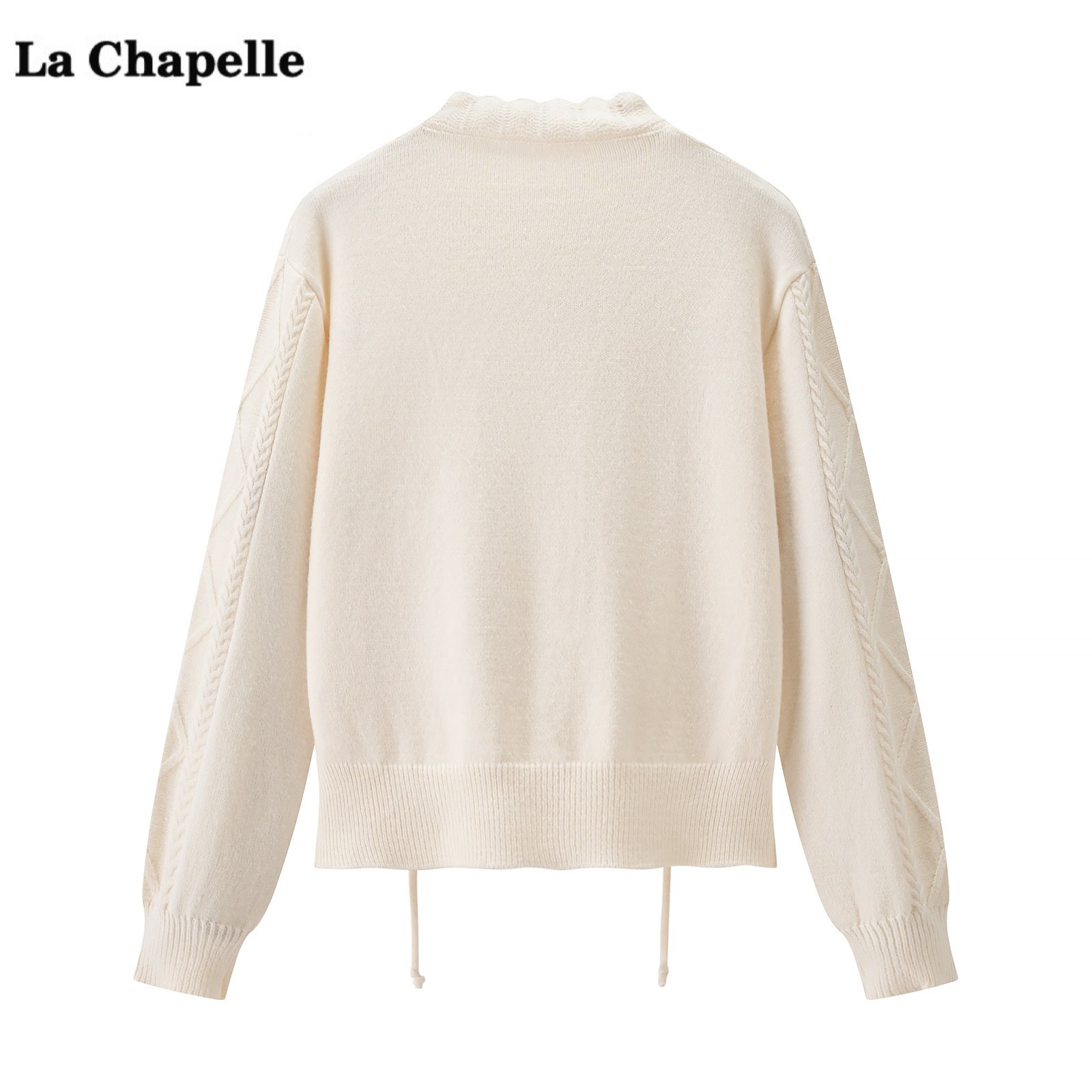 拉夏贝尔/La Chapelle韩系刺绣钩花针织开衫女秋冬季新款毛衣上衣,淘宝优惠券,粉丝福利购,淘宝优惠卷