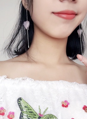 盒子森系流苏磨砂花瓣少女风耳坠