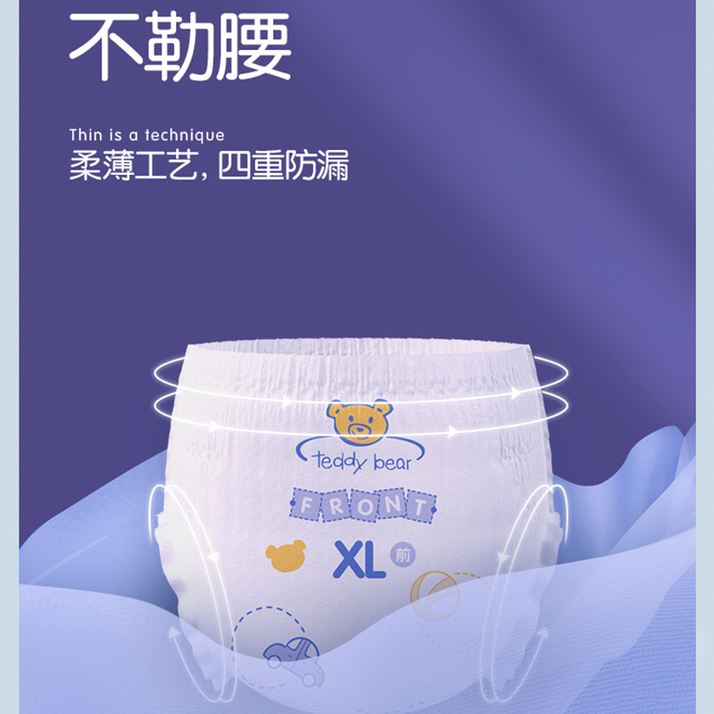 泰迪熊拉拉裤XXL夏季超薄透气婴儿干爽尿裤XL30/XXL24/XXXL20-图1