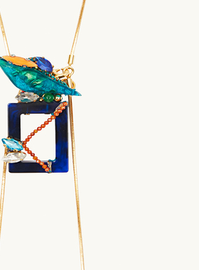 nocturne艳蓝玉石意大利珠中长链