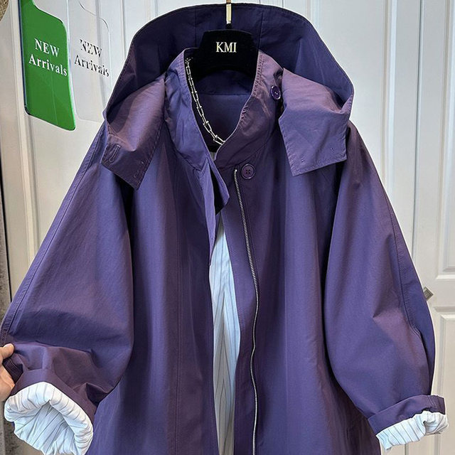 Regular hooded mid-length high-end solid color