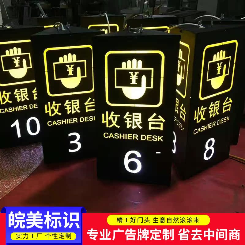 吊牌灯箱镂空定制商场超市医院地下车库指示牌双面发光字广告吊牌-图3