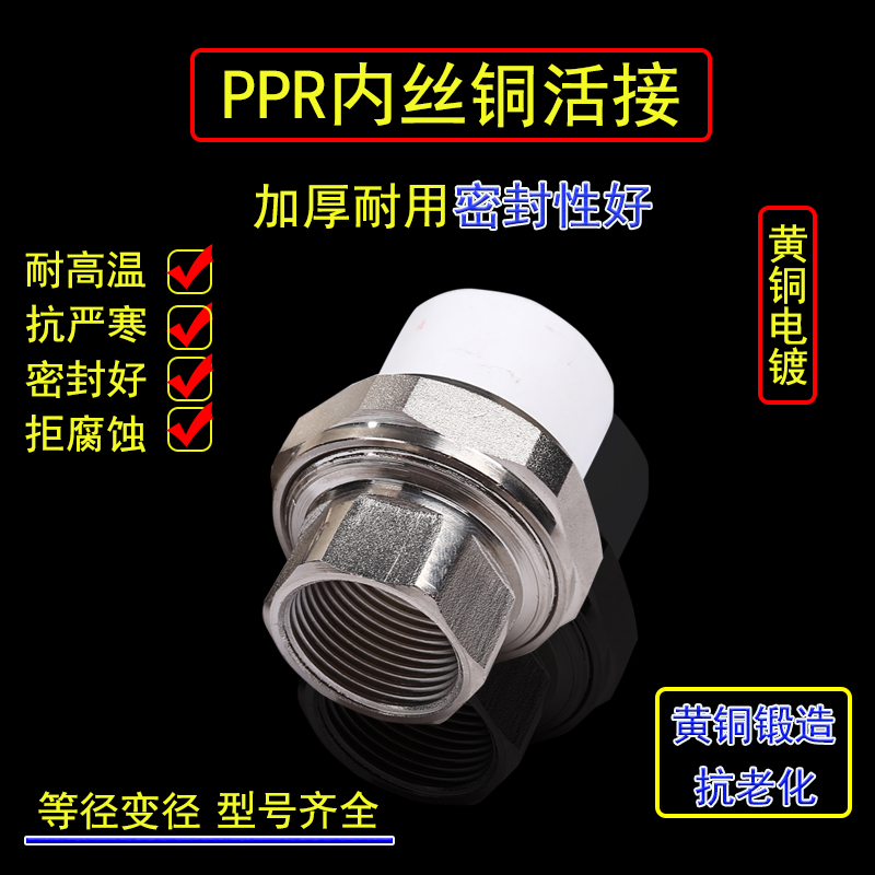 ppr活接头热熔4分6分25暖气1寸内外丝直接20家用32铜活接配件变径 - 图2