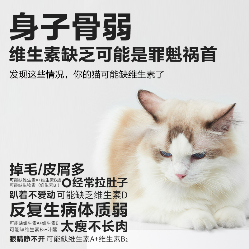 卫仕猫多维片猫咪用复合维生素b猫癣卵磷脂鱼油营养膏美掉毛卫士-图3