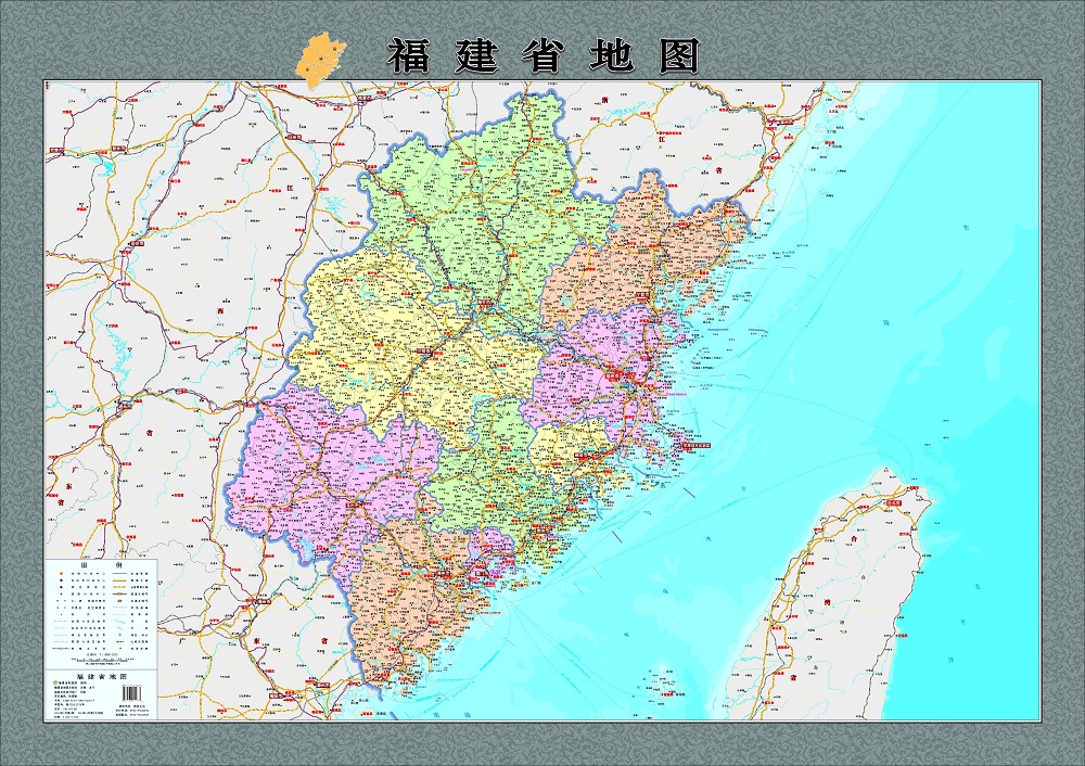 2022版福建省地图挂图 福州市厦门市泉州市宁德市三明市南平市龙岩市莆田市漳州市 横版 1.6米*1.2米 福建省地图出版社 详细版 - 图2