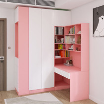 Wardrobe Even desk one-piece corner desk with cupboards combined L-type computer desk girl desk bookcase