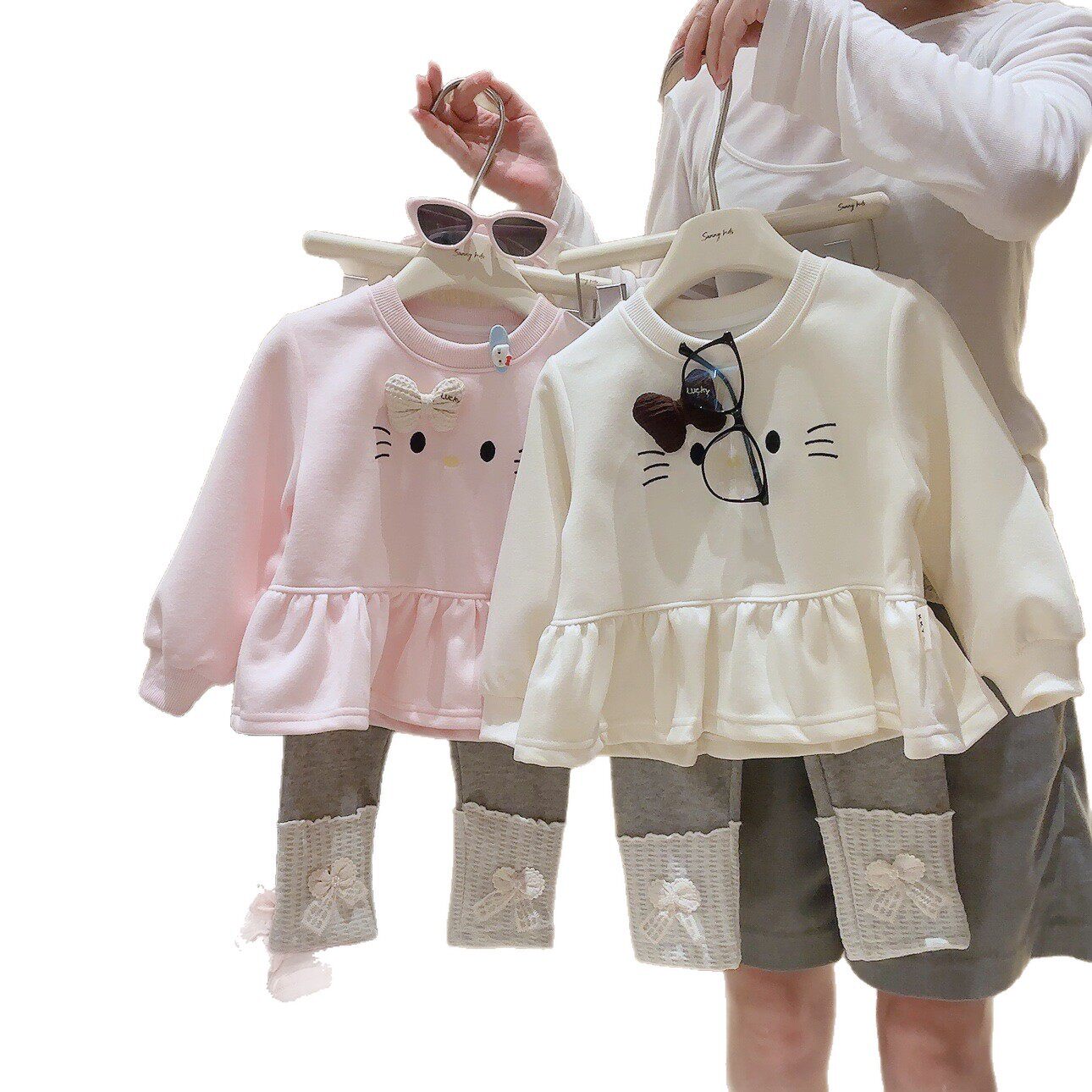 女童套装春秋2026新款洋气女孩宝宝休闲秋装儿童卫衣阔腿裤两件套