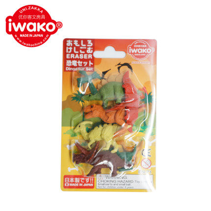 IWAKO日本文具岩泽趣味学生橡皮仿真动物套装款新款造型大型恐龙 - 图2