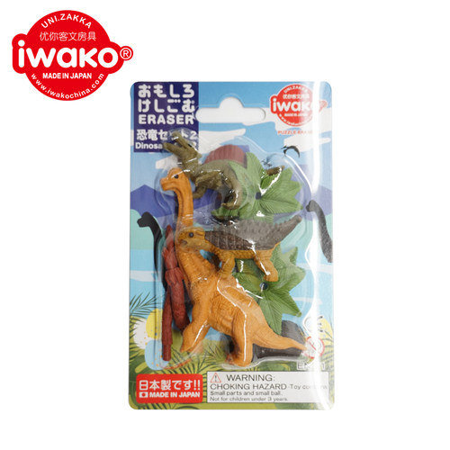 IWAKO日本文具岩泽趣味学生橡皮仿真动物套装款新款造型大型恐龙 - 图3