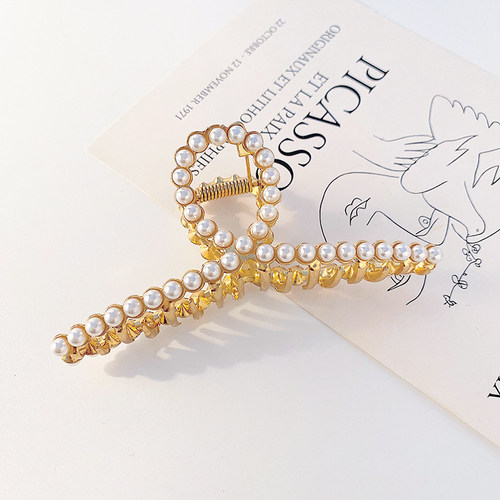 网红2025新款高端抓夹发卡大号发夹女头发鲨鱼夹子后脑勺盘发头饰 - 图1