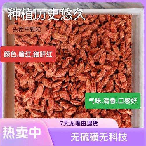 小袁】河西走廊瓜州枸杞头茬（中颗粒）肉厚无亚硫无科技1000g - 图0