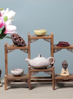 鸡翅木实木文玩展示架木质摆件