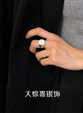 纯银小众贝壳戒指可调节