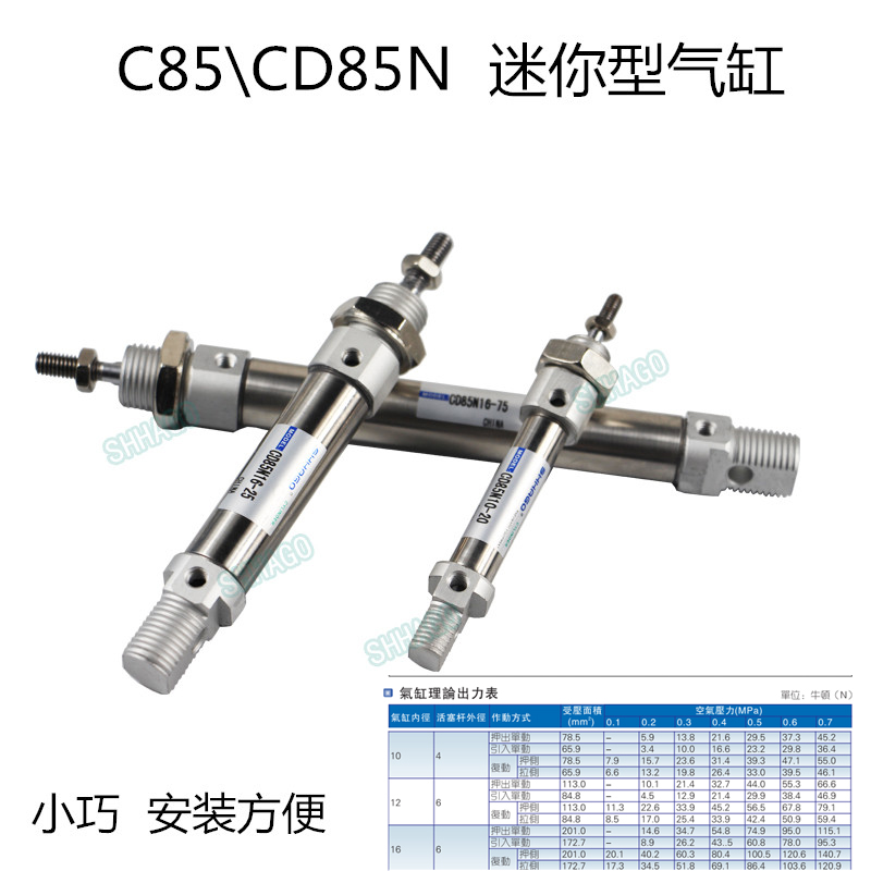 CD85N10\16-10-15-20-30-35-40-45-50-75B小SMC型气缸C85N16-80C-图2