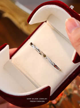 戒指女小众设计情侣对戒男生女生