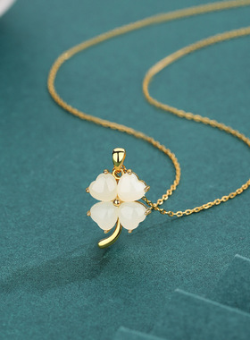 遇见幸运项链女纯银锁骨链