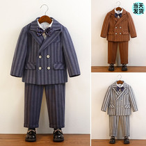 Childrens handsome gown English Rennsey clothes boy baby suit baby boy acting out for autumn and winter boy flower boy suit