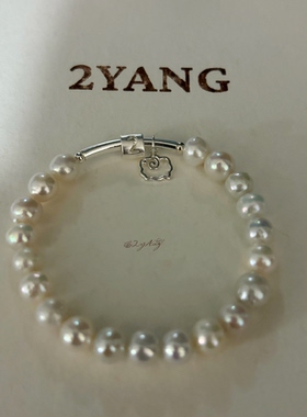 2YANG原创同名签名款天然极光巴洛克珍珠S925银小羊手链手串