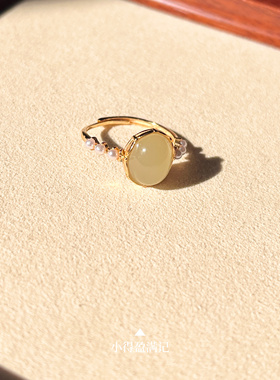 澜山疗愈和田玉戒指长辈国风