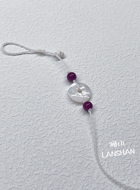 国风治愈美学原创海水黑白蝶贝壳新中式平安扣手链男女闺蜜礼物