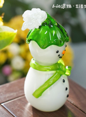人间遗珠雪人琉璃摆件