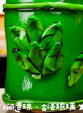 人间遗珠竹节清风琉璃摆件