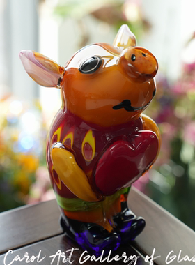 卡罗尔猪宝宝古法琉璃摆件