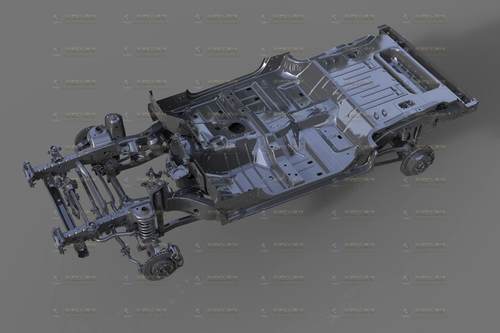 写实汽车底盘结构刹车片悬挂变速箱maya obj格式非实物非低模 - 图2