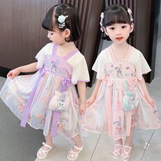 китайский костюм 女童汉服夏装2025新款古风连衣裙宝宝仙女裙公主裙儿童中国风襦裙