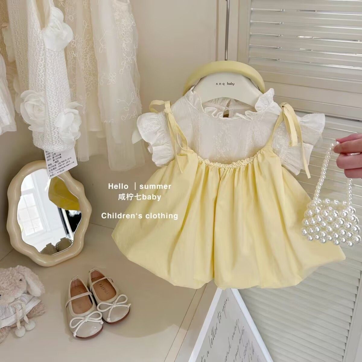 女童套装夏装2025新款儿童女宝宝背带裙飞袖T恤公主韩系两件套潮,淘宝优惠券,粉丝福利购,淘宝优惠卷