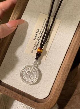 足银转动八宝罗盘纯银吊