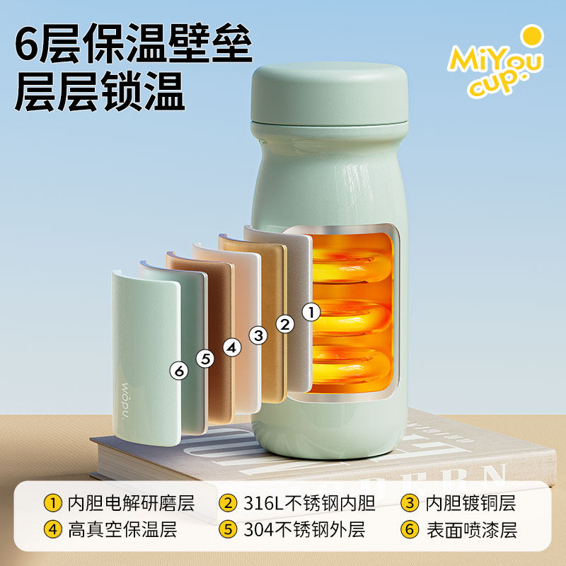 卡西诺316L不锈钢保温杯女高颜值迷你口袋水杯学生小巧便携水杯子,淘宝优惠券,粉丝福利购,淘宝优惠卷