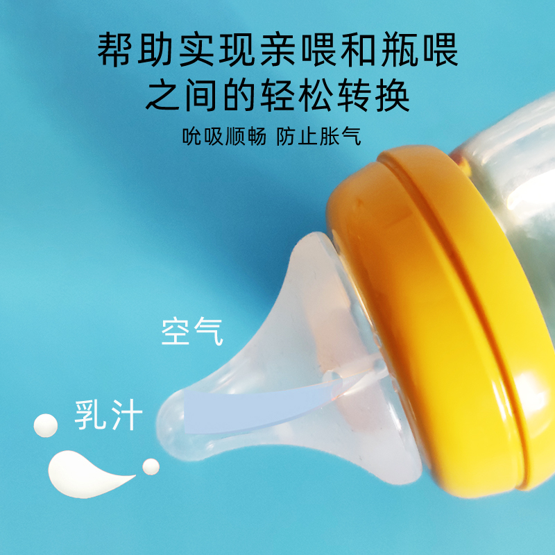 同韵母婴专营店贝亲婴儿奶嘴通用新生儿大宝宝宽口径硅胶鸭嘴吸管SS/S/M/L/LL号0