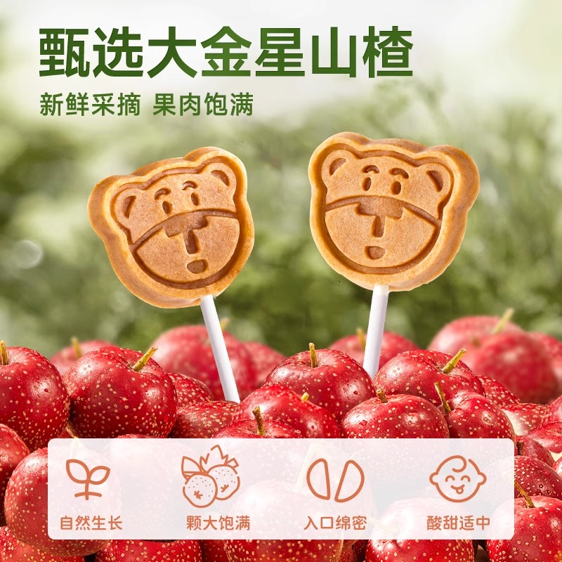 不二宝贝山楂棒儿童零食水果条果肉条水果棒棒糖酸甜软糯