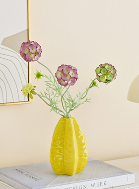 中式意境造型创意仿真花假花欧式装饰品干花艺术仿真花摆设品柠檬