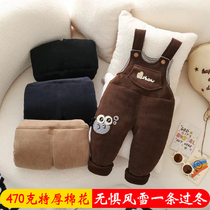 Cotton thickened 1-3 year old children braces cotton pants autumn winter male and female baby baby gcotton warm clothes pants