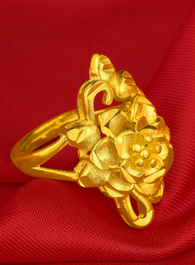 久不掉色仿黄金孔雀开屏戒指