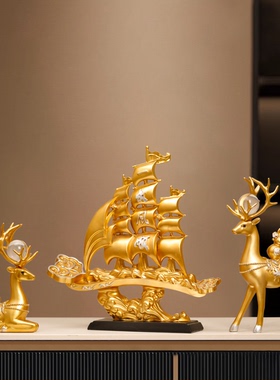 一帆风顺事事如意客厅旺宅摆件