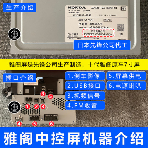 适用本田24款新四代飞度GR9来福酱LIFE改原厂雅阁7寸中控导航大屏 - 图1