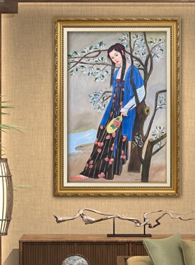 新中式敦煌飞天手绘油画装饰画