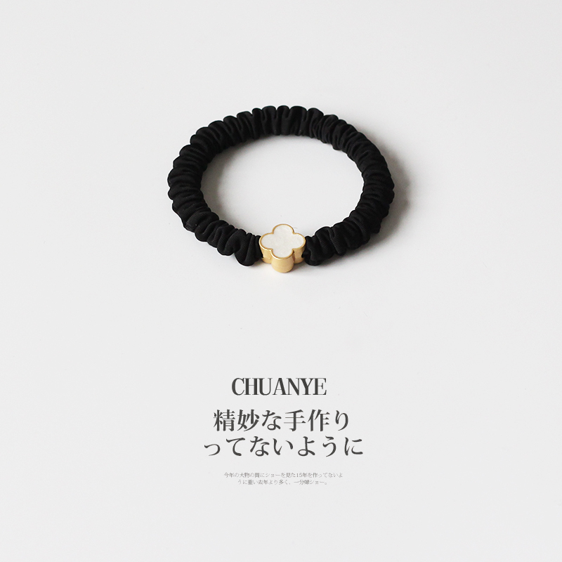 川野轻奢花朵发圈大肠圈高级感发绳扎马尾绑发绳简约皮筋耐用头绳 - 图0