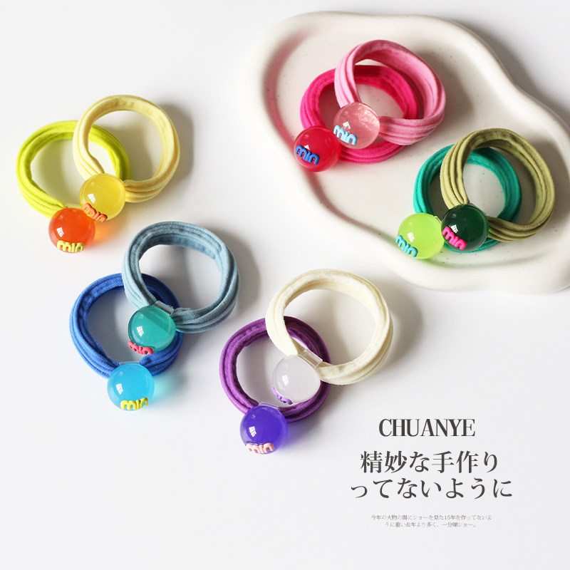 川野糖果色发圈可爱网红气质头绳女生高颜值橡皮筋扎头发皮套发绳 - 图3